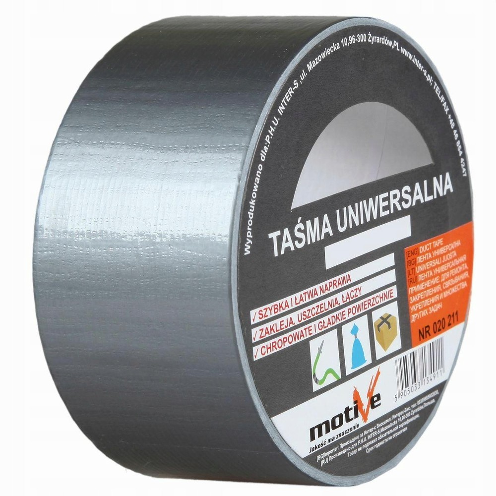 Taśma uniwersalna Motive 50mm x 50m szara - obrazek 3