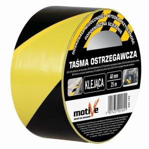 Taśma ostrzegawcza żółto-czarna klejąca 48mm x 25m Motive
