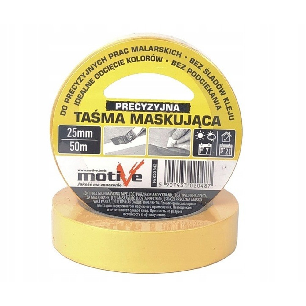 Taśma malarska precyzyjna Motive 25 mm x 50 m - obrazek 2