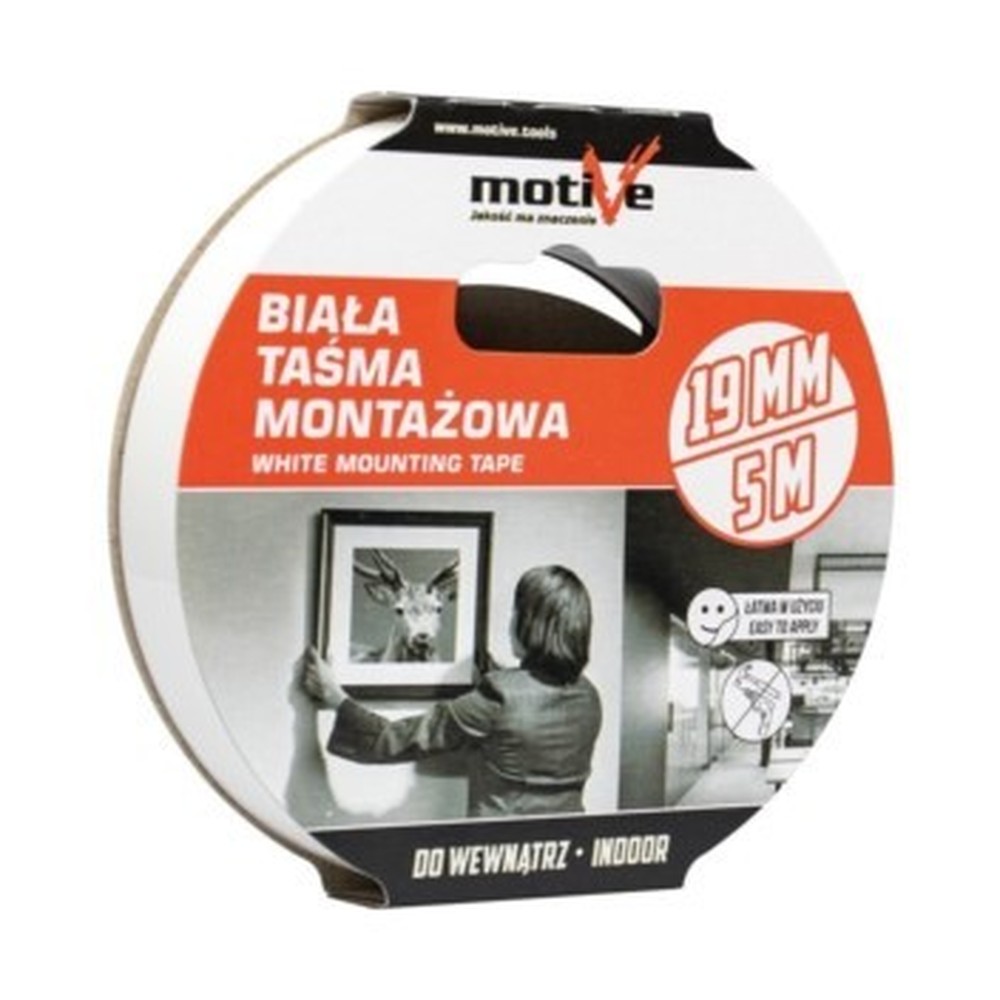 Taśma montażowa biała 19mm x 5m Motive