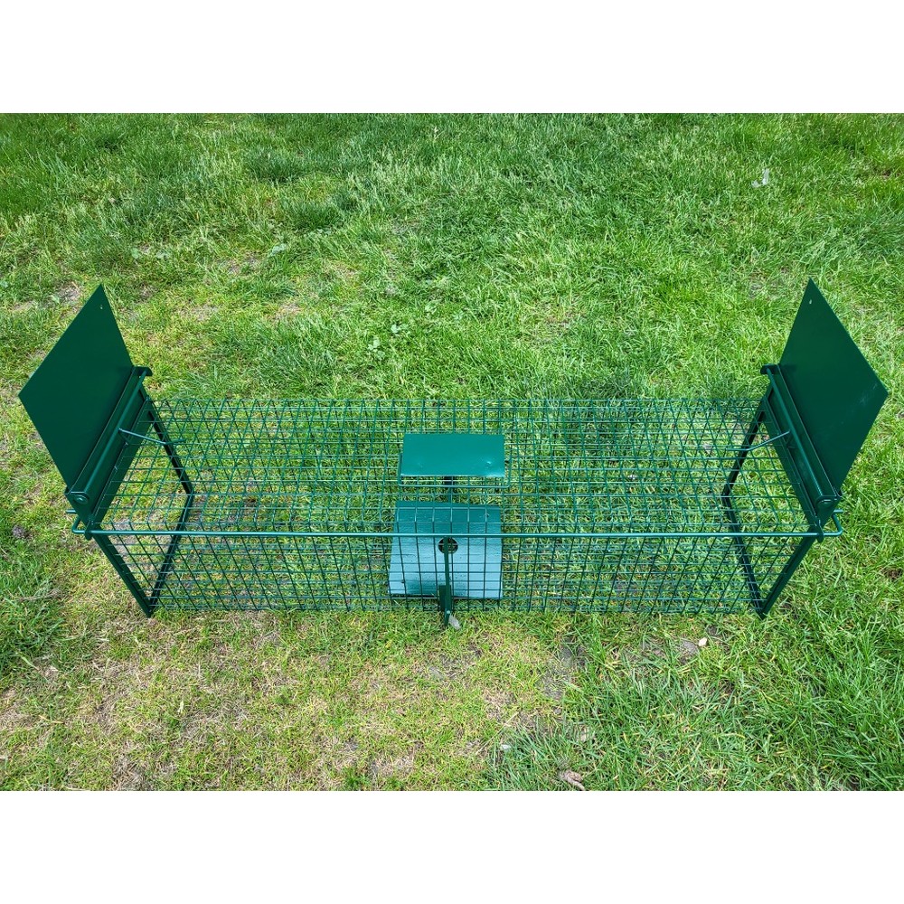 Żywołapka dwuwejściowa na kuny 26x26x102 cm zielona